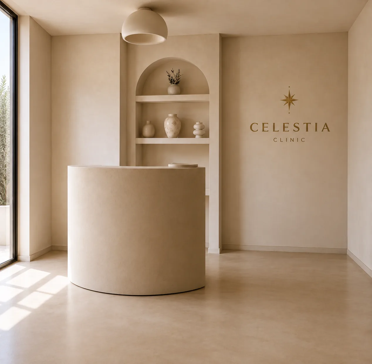 The reception area of Celestia Clinic in Honselersdijk
